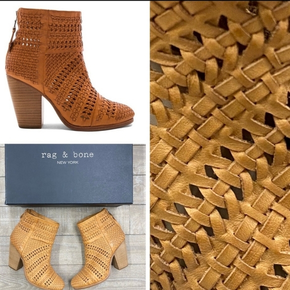 NWT Rag&Bone Leather Newbury Bootie Boot Tan/Lt.Brown sz 11 - Picture 4 of 12